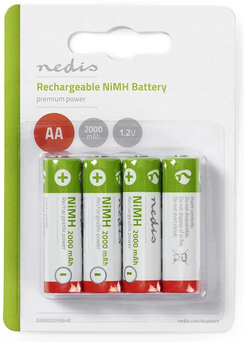 Nedis Oplaadbare NiMH-Batterij AA 2000 mAh