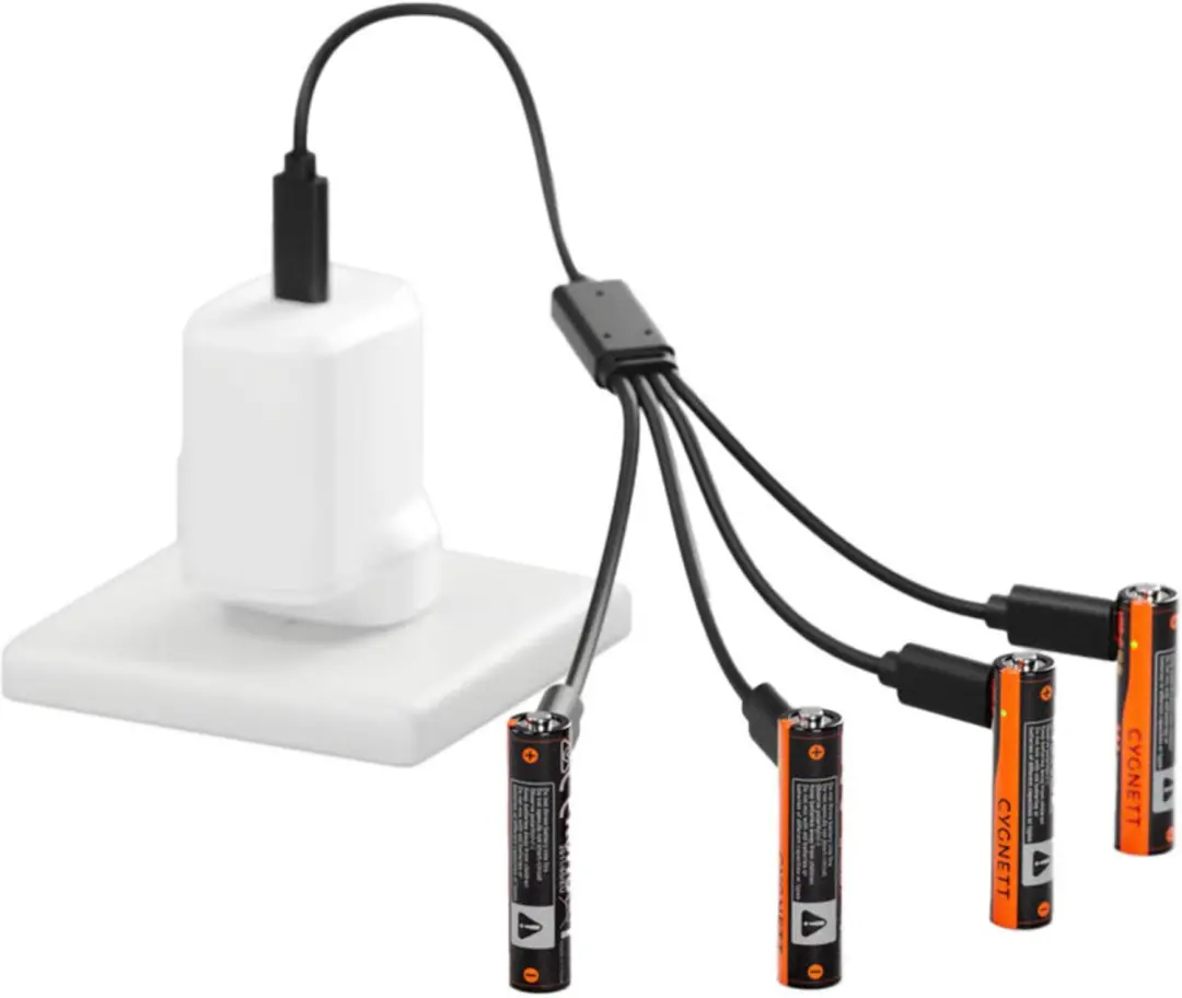Cygnett AAA USB-C Oplaadbare Batterijen - 4 Pack - Zwart - afbeelding 4 van 6