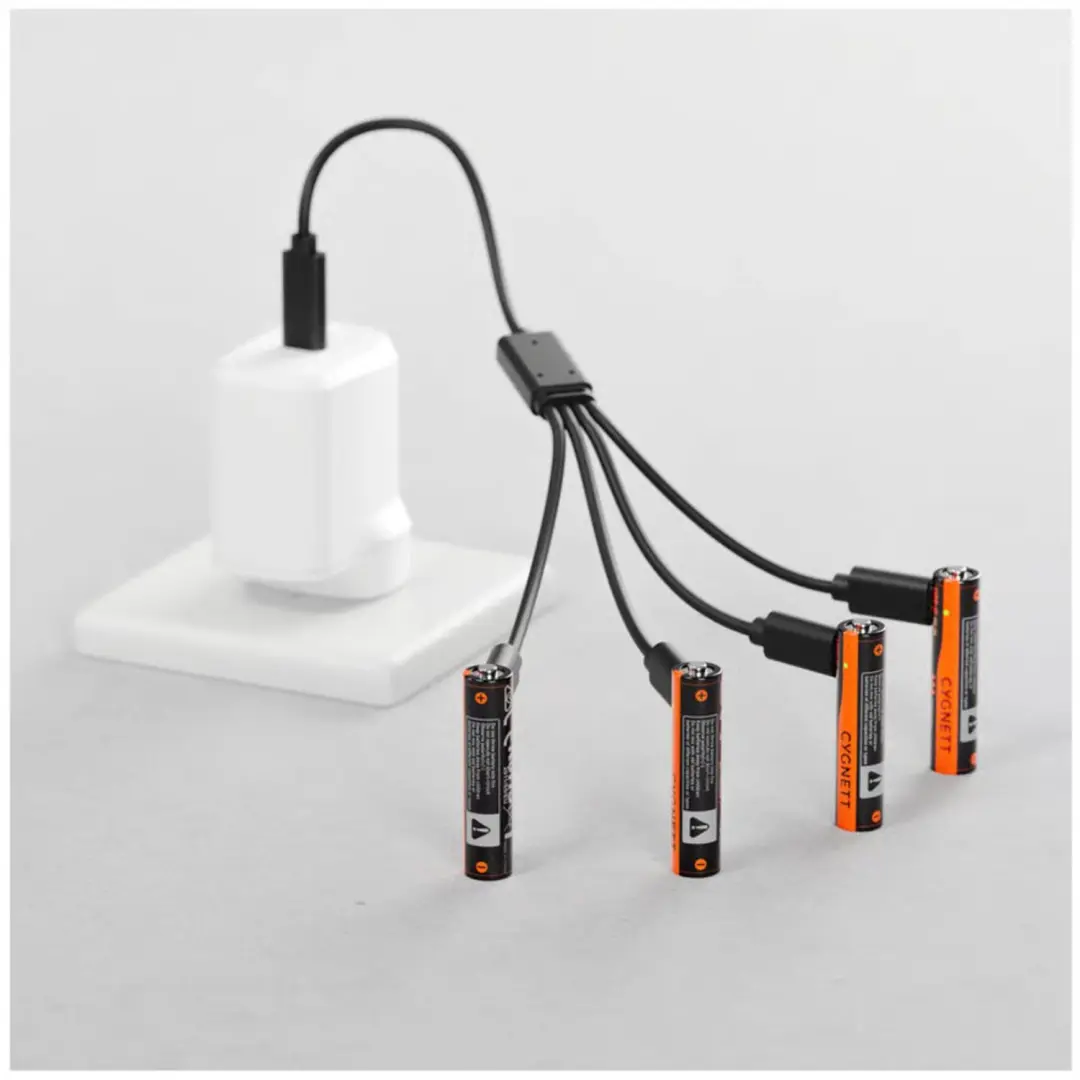Cygnett AAA USB-C Oplaadbare Batterijen - 4 Pack - Zwart - afbeelding 3 van 6