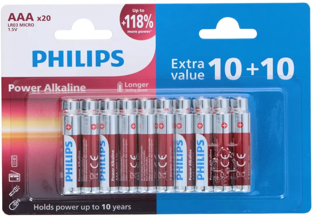 Philips AAA Alkaline Batterijen LR03 - 20 Stuks - afbeelding 3 van 6