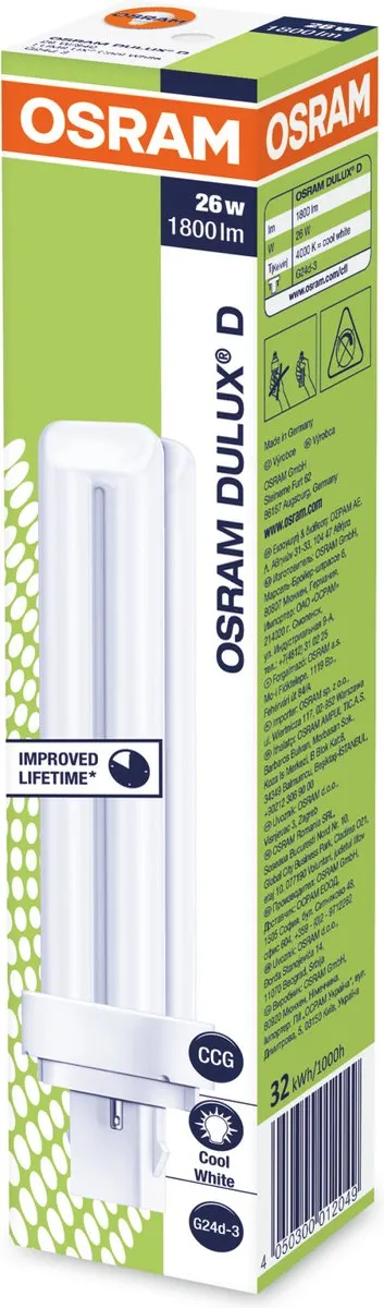 Osram DULUX D 26W Fluorescentielamp - Koelwit 4000K