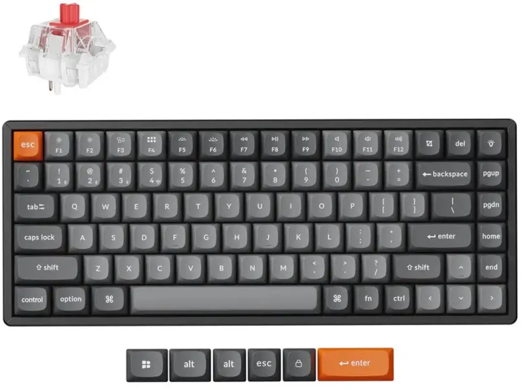 Keychron K2 Max QMK Gaming Toetsenbord - Red Switch - Grijs