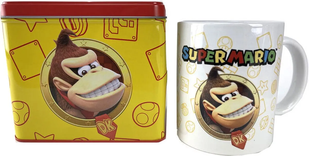 Nintendo Super Mario Bros Donkey Kong Mug + Spaarpot Set