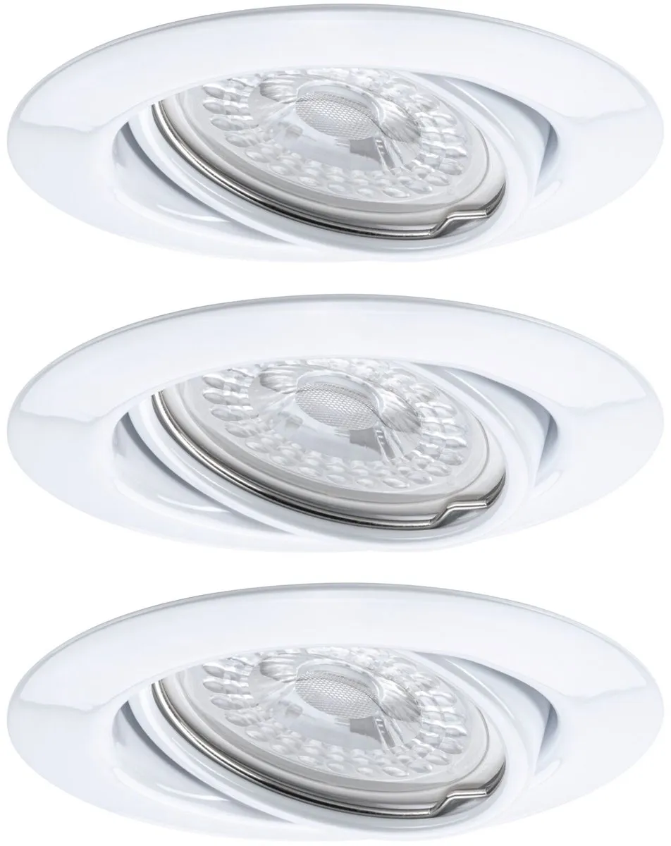 Paulmann LED-inbouwlamp 3-Step-Dim Basisset 3x5W 3000K - 90mm - Wit