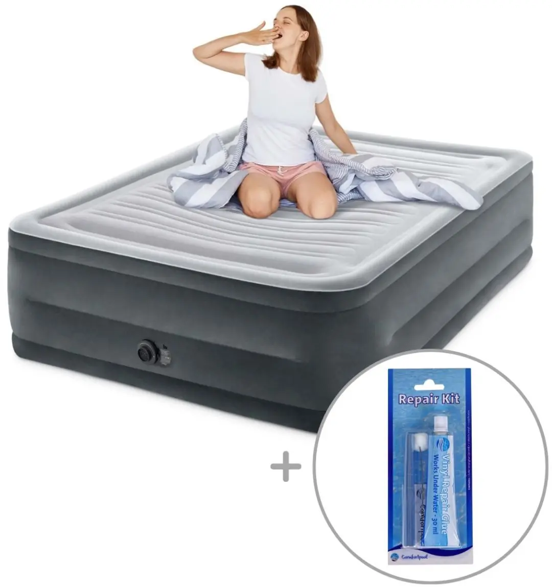 Intex Queen Comfort-Plush Luchtbed met ingebouwde pomp