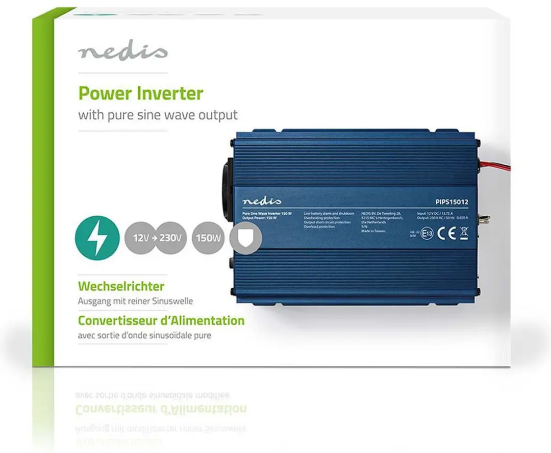Nedis Auto Omvormer 150W - Zuivere Sinusgolf - afbeelding 3 van 6