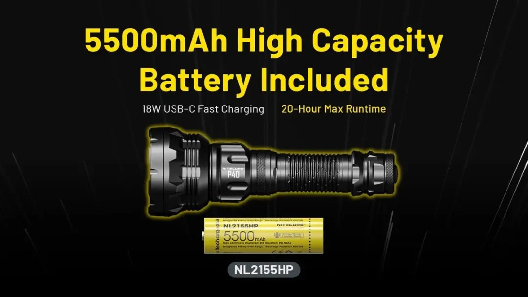 Nitecore P40 LEP zaklamp - 2000 lumen - Zwart - afbeelding 5 van 6