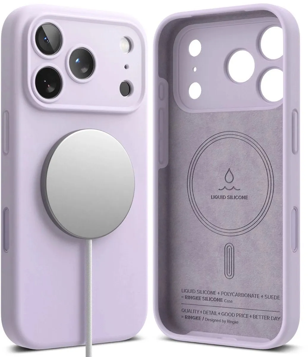 Ringke Silicone Magsave Hoesje iPhone 17 Pro - 1 Pasje - Zwart