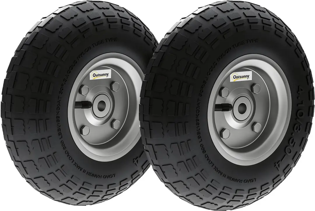 Outsunny-Pneumatische wielen-Rubber-25,5x7,5x25,5cm-Zwart