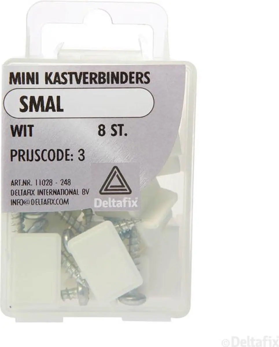 Deltafix Mini Kastverbinder Smal Wit - 8 stuks - afbeelding 2 van 2