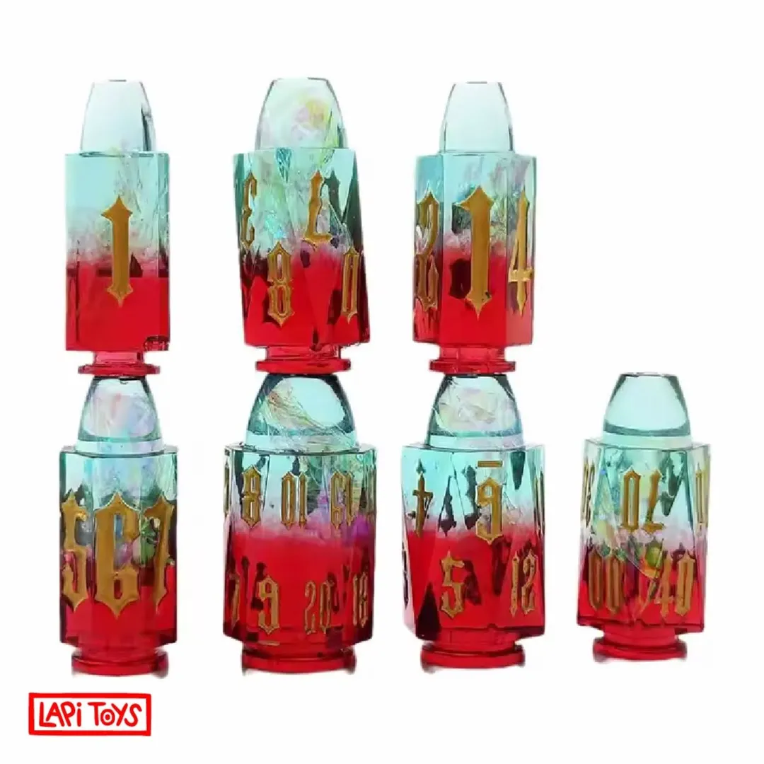 Lapi Toys Polydice Acryl D&D Dobbelsteen - 7-delig Rood/Blauw