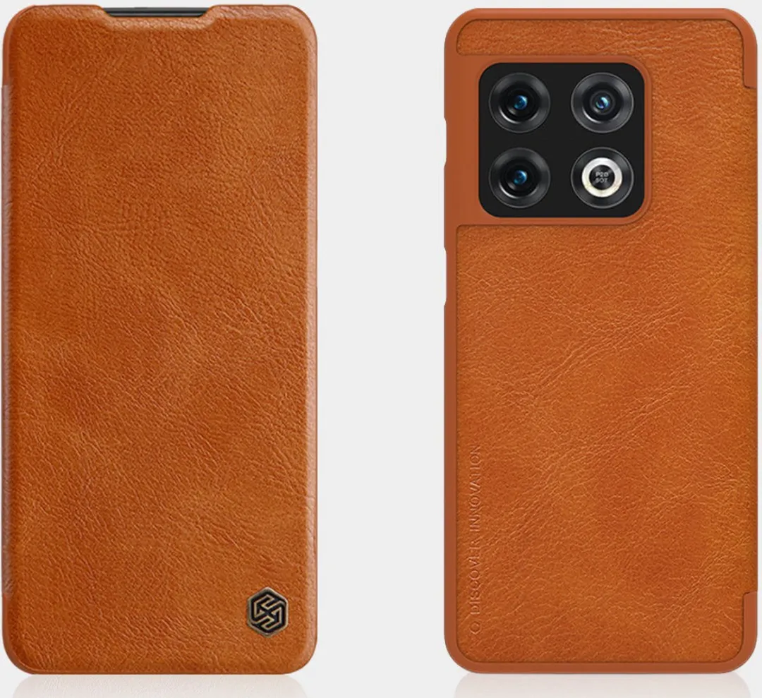 Nillkin Qin OnePlus 10 Pro Hoesje - Bruin - afbeelding 2 van 6
