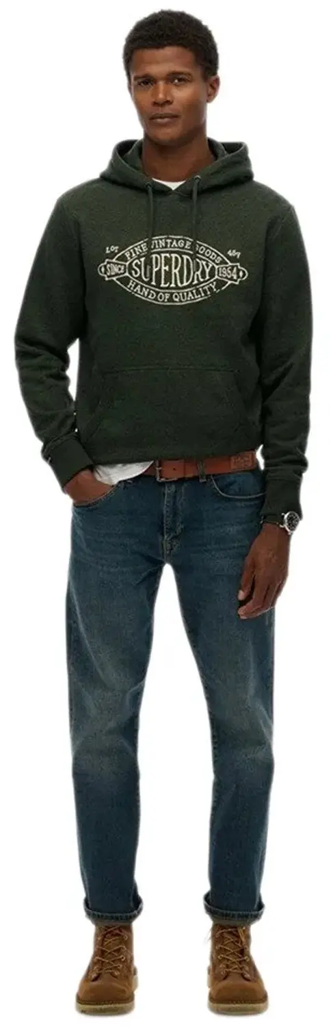 Superdry Outdoor Co Hoodie - Relaxte Pasvorm - Heren - Khaki Jaspe - afbeelding 6 van 6