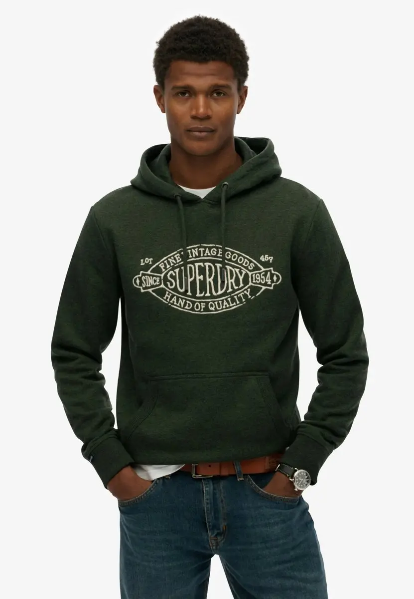 Superdry Outdoor Co Hoodie - Relaxte Pasvorm - Heren - Khaki Jaspe - afbeelding 2 van 6