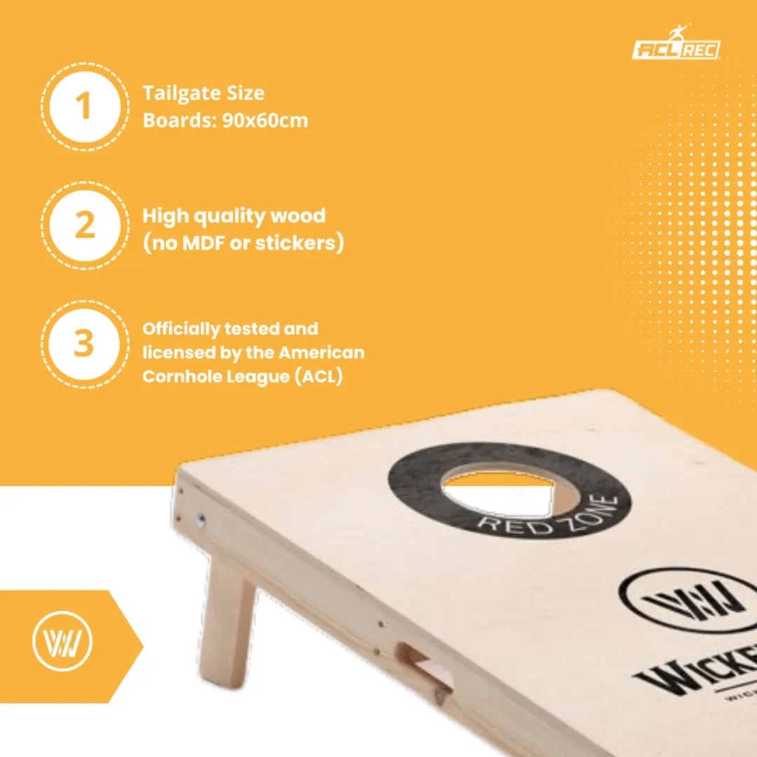 Wicked Wood Games Cornhole Black Red Zone 102080112 - 90x60cm - afbeelding 6 van 6