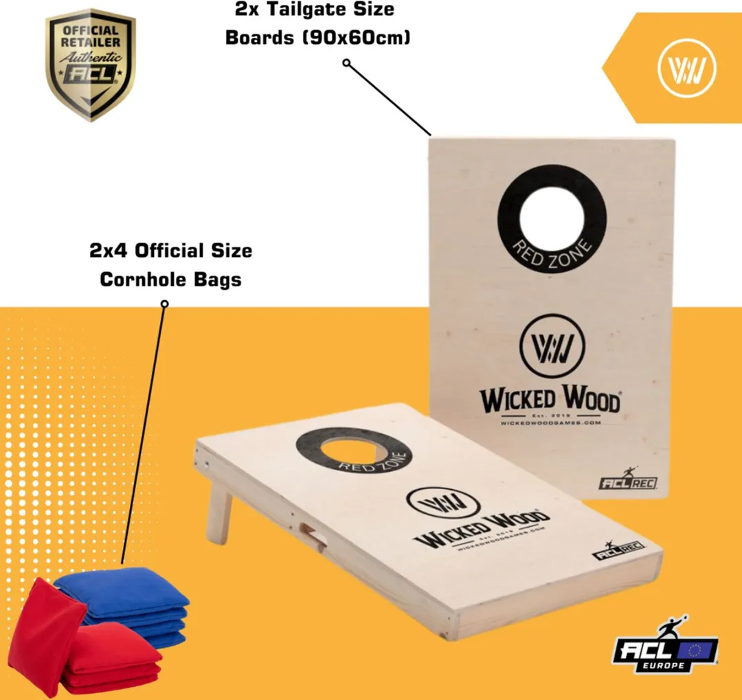 Wicked Wood Games Cornhole Black Red Zone 102080112 - 90x60cm