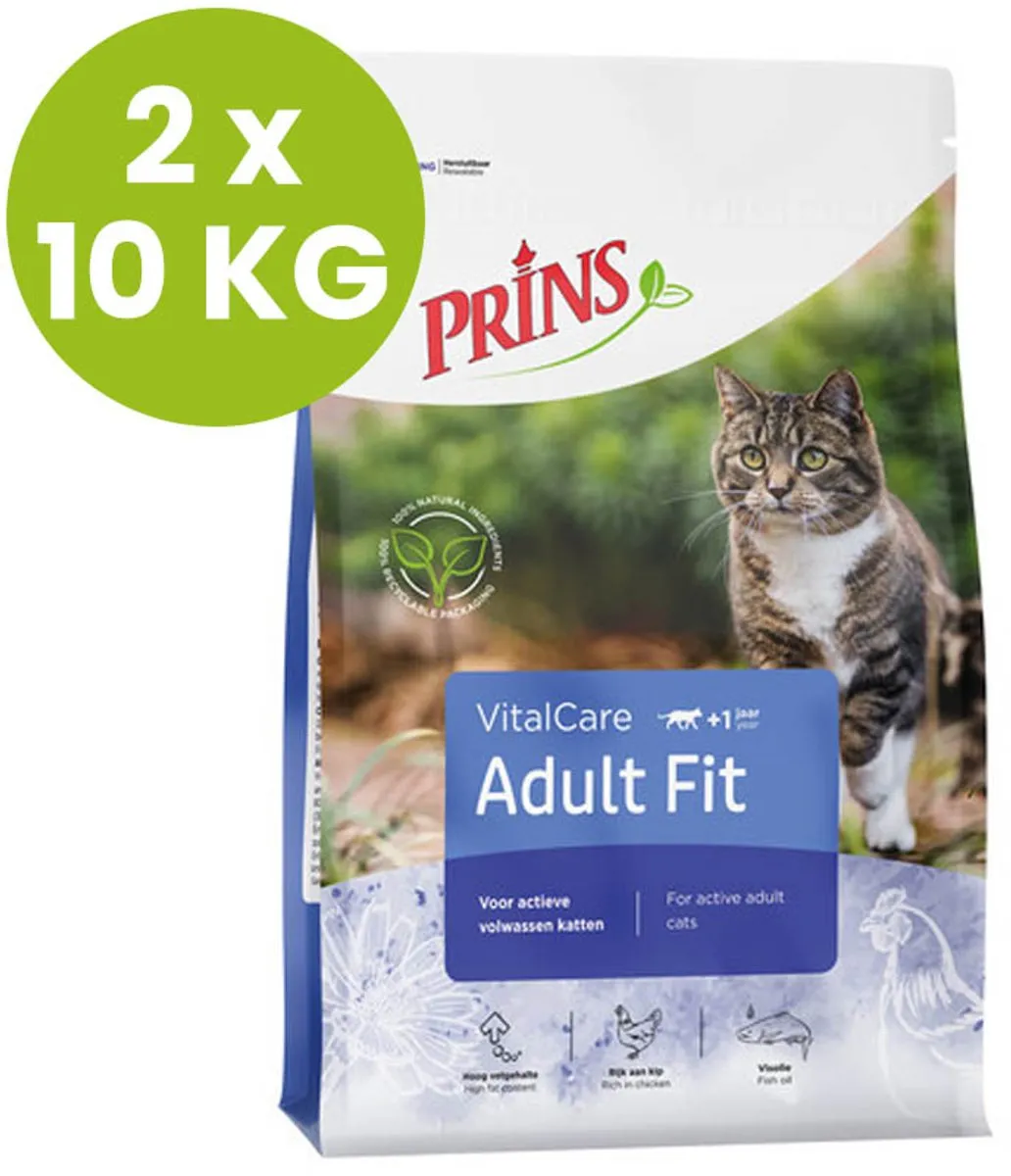 Prins Cat Vital Care Adult Fit Kattenvoer - 2x 10kg