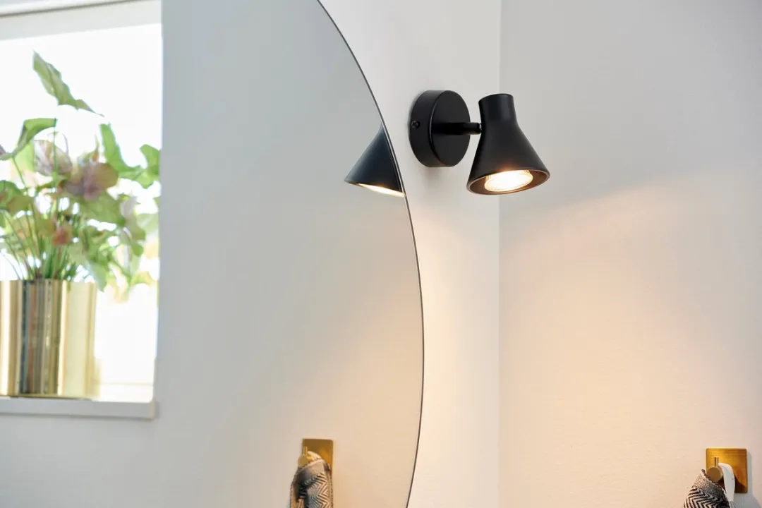 Nordlux Eik Wandlamp GU10 - Ø8,5cm - Zwart