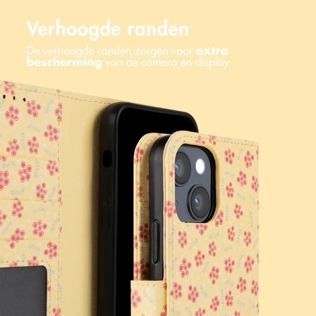 Imoshion iPhone 14 Hoesje Sunny Yellow Petite Flowers - 3 Pasjes