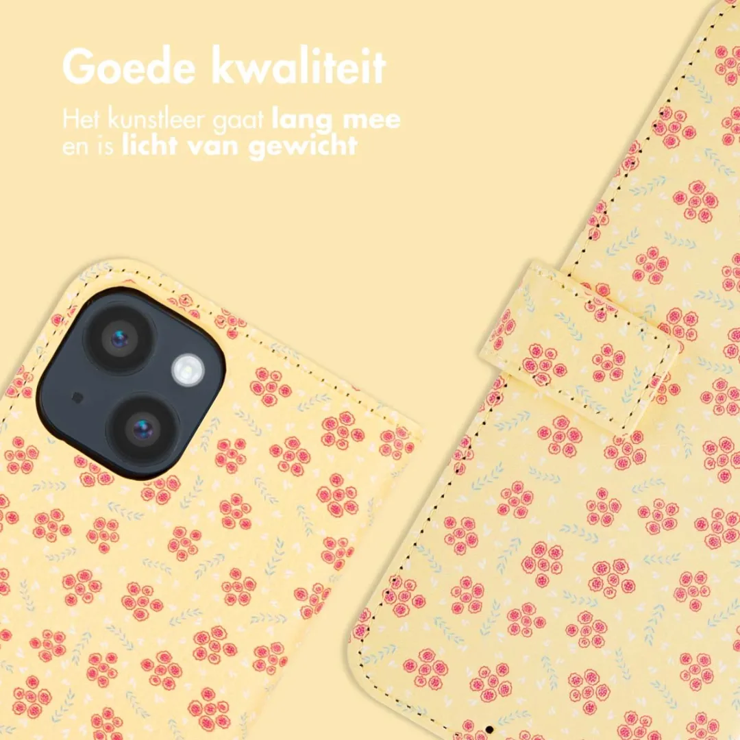 Imoshion iPhone 14 Hoesje Sunny Yellow Petite Flowers - 3 Pasjes