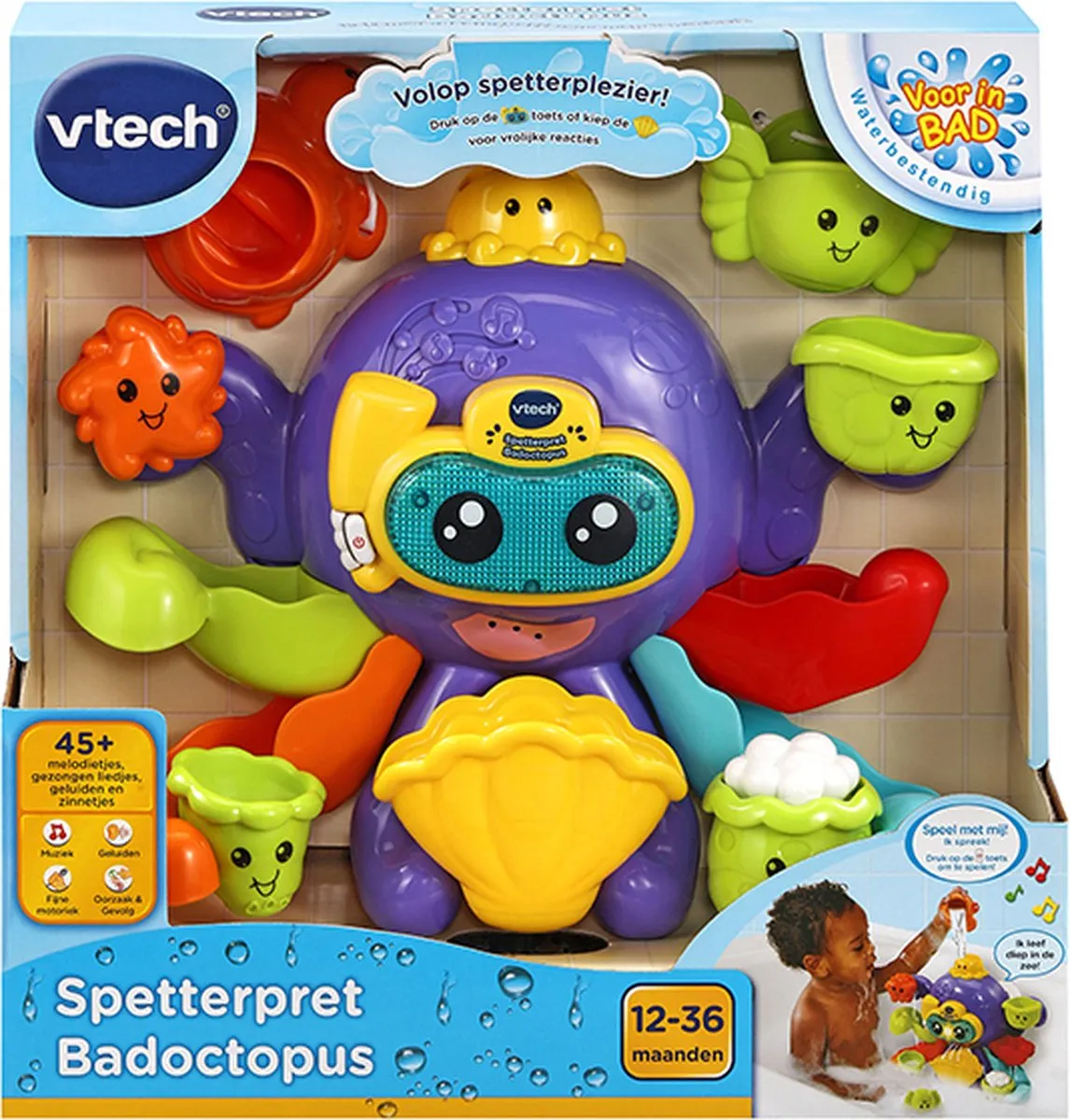 VTech Spetterpret Badoctopus Badspeelgoed - Multicolor - 80-555223