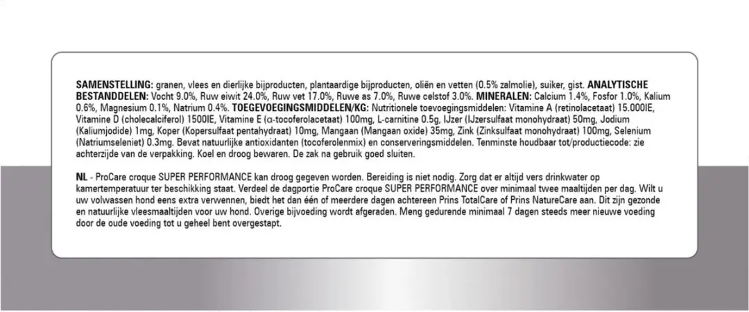 Prins ProCare Croque Super Performance Hondenvoer - 10kg - afbeelding 3 van 6