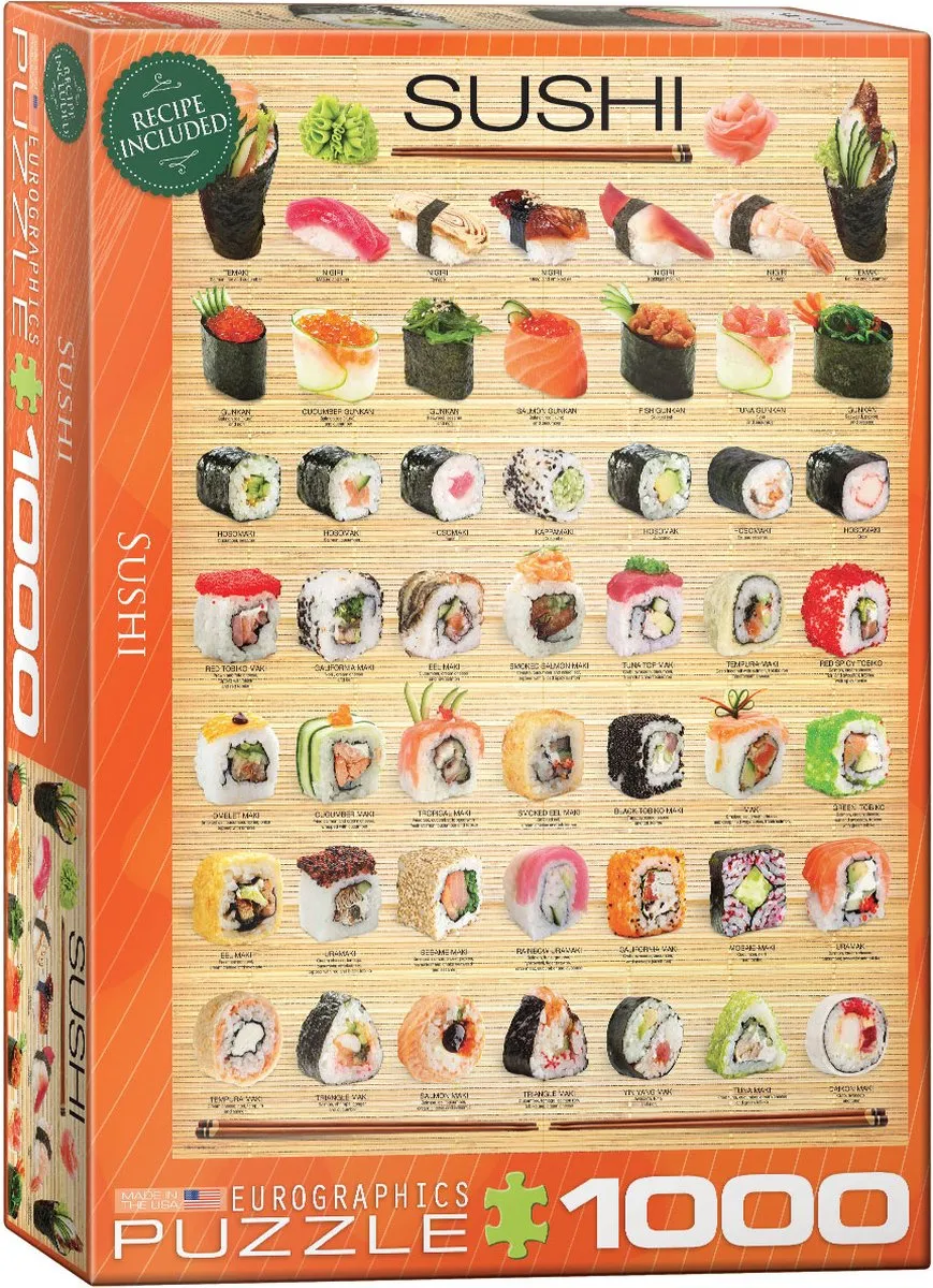 Eurographics Sushi Legpuzzel 1000 Stuks - Multicolor