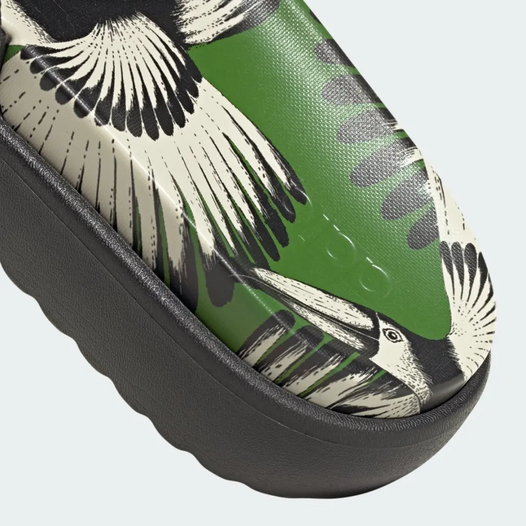 adidas Adilette Platform Dames Slippers - Groen - afbeelding 2 van 6