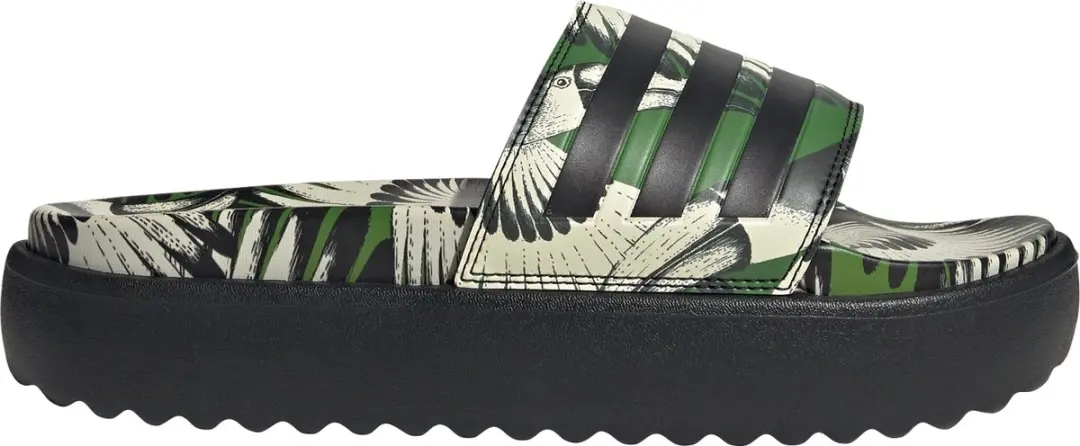 adidas Adilette Platform Dames Slippers - Groen - afbeelding 4 van 6