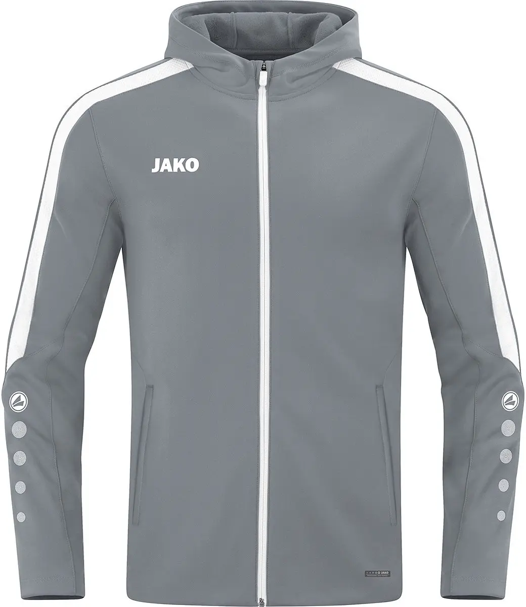 JAKO Power Trainingsjas Met Kap Heren - Steengrijs - L