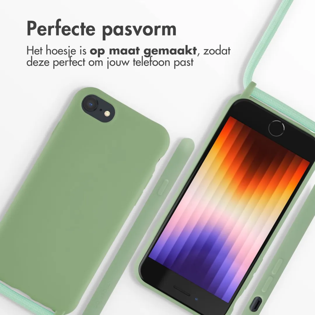 Imoshion Hoesje iPhone SE/8/7 - Siliconen met koord - Groen