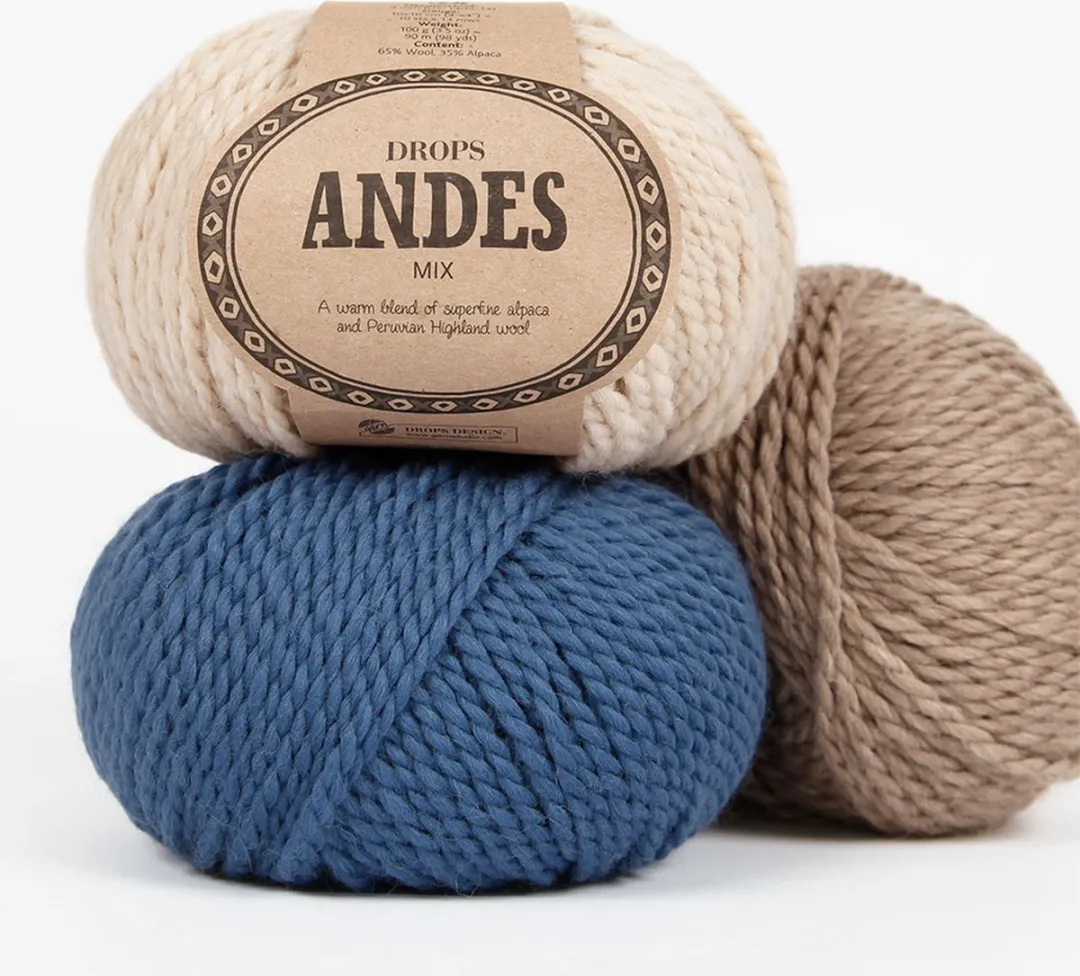 Drops Andes Uni Colour Wol Garen Marineblauw
