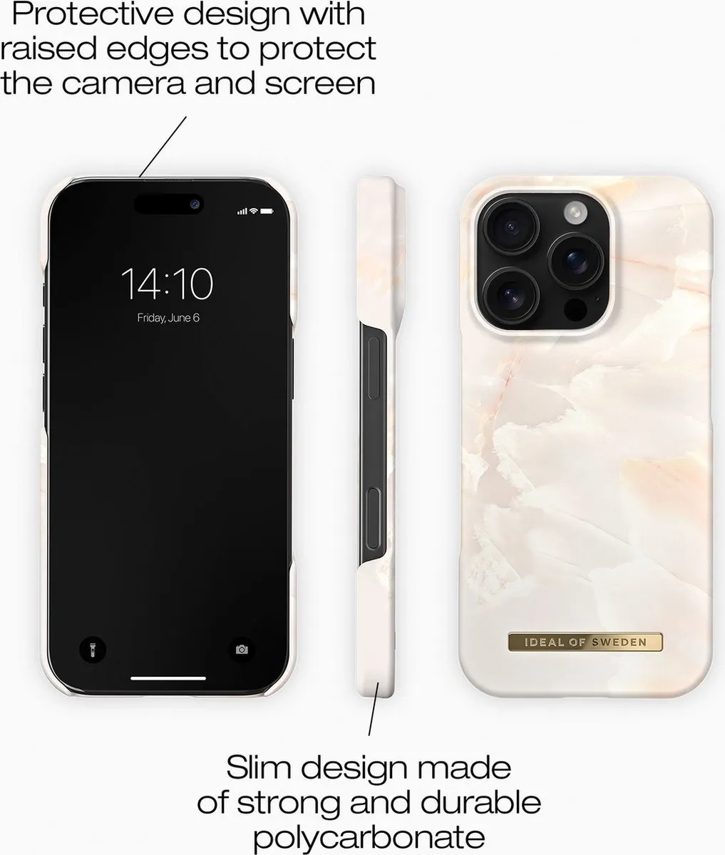 iDeal of Sweden iPhone 16 Pro Fashion Case MagSafe - Rose Pearl Marble