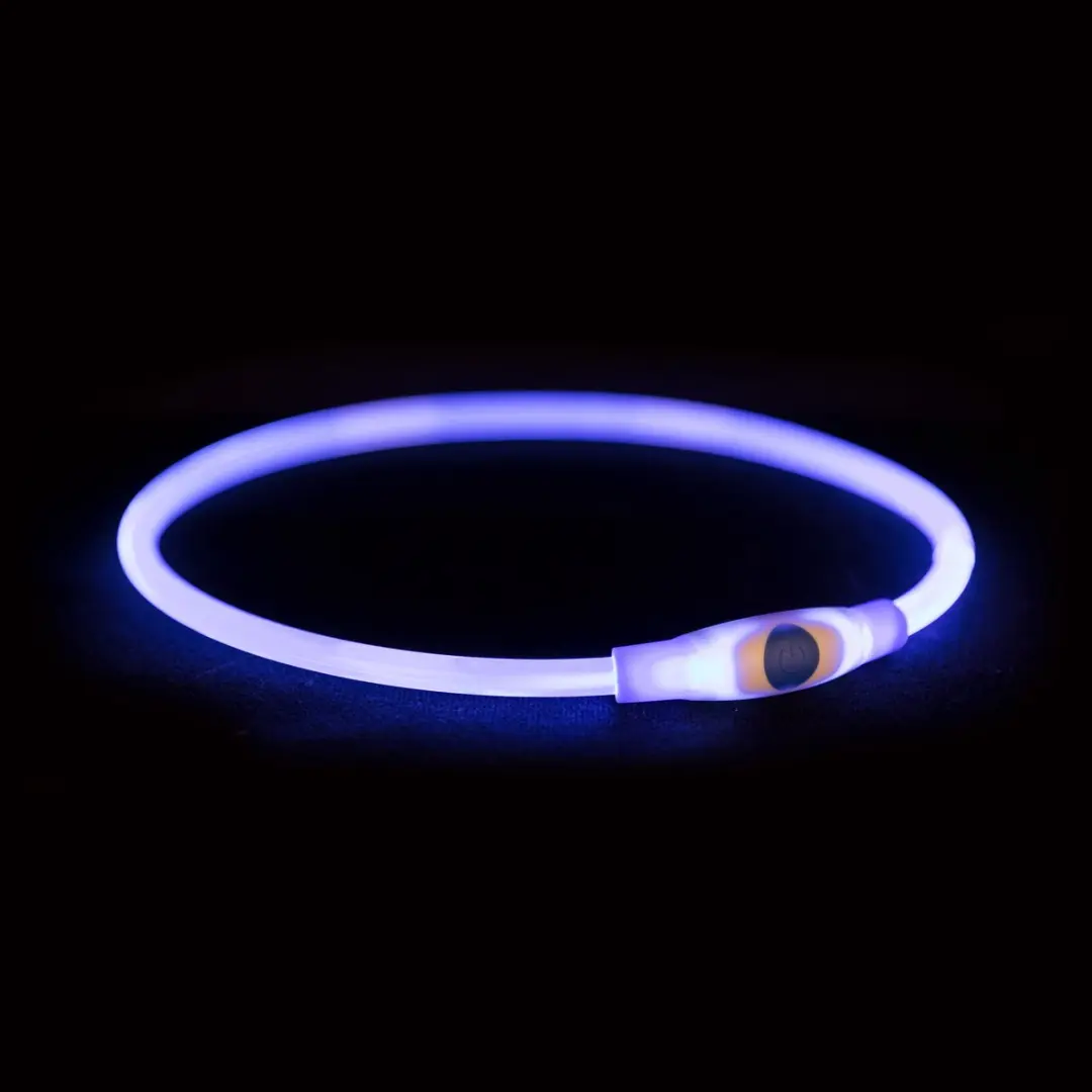 Trixie Flash Lichthalsband USB Oplaadbaar 65cm - Blauw - afbeelding 3 van 6