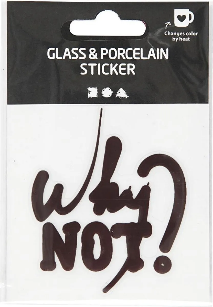 Creativ Company Glas- en Porseleinsticker Zwart Design 8x8cm