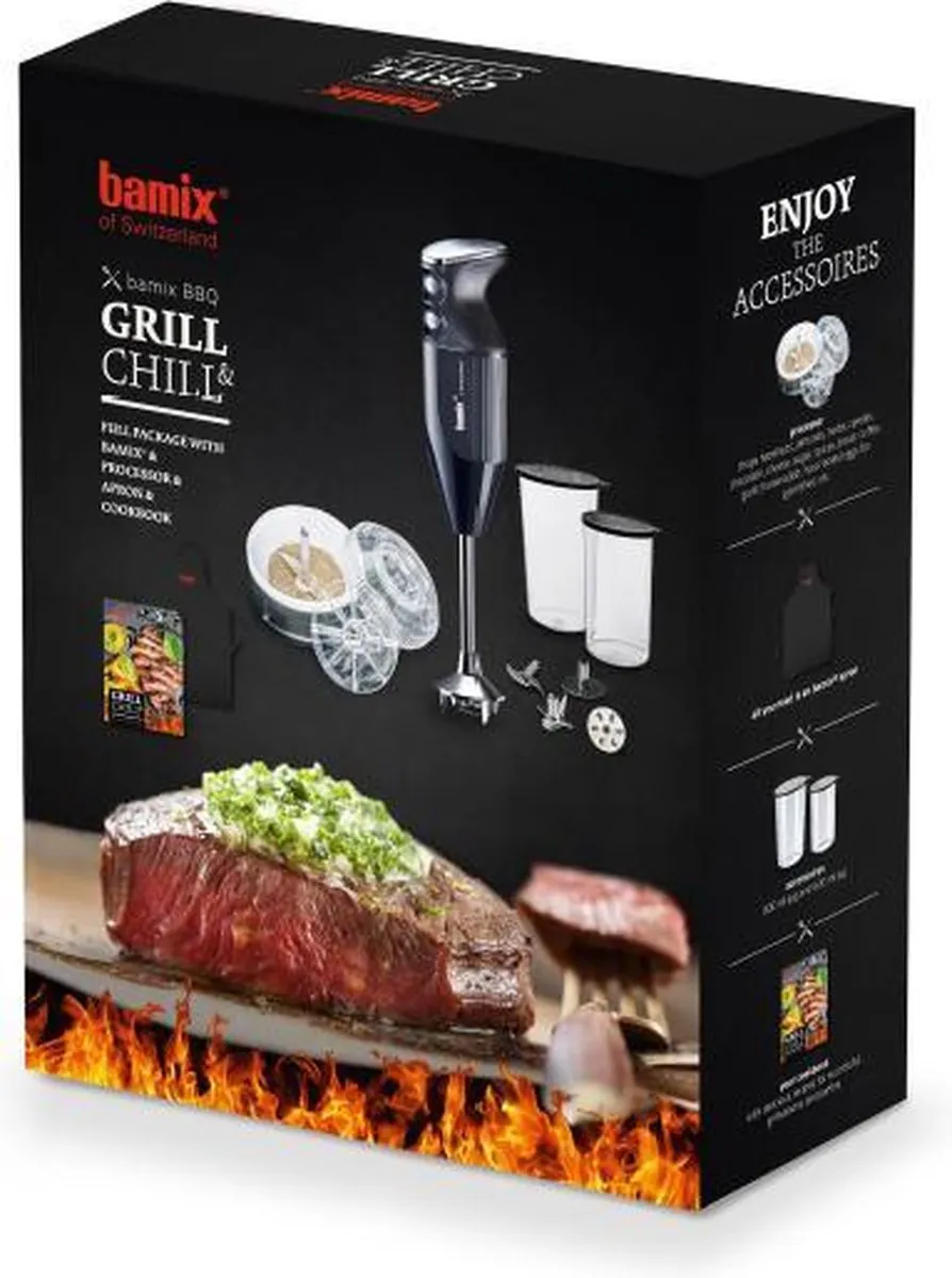 Bamix Staafmixer BBQ Box 200W - 0,6L - Zwart