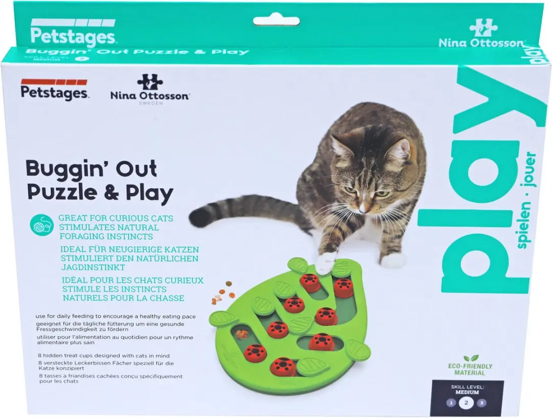 Nina Ottosson Puzzle & Play Buggin Out Kattenspel - Groen - afbeelding 4 van 6