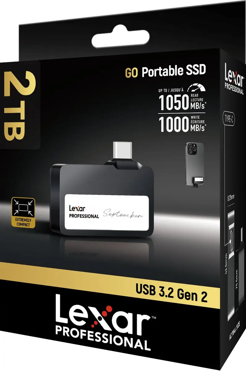 Lexar Professional Go SL400 LSL400X002T-RNBNG Externe SSD - Zwart - afbeelding 5 van 6