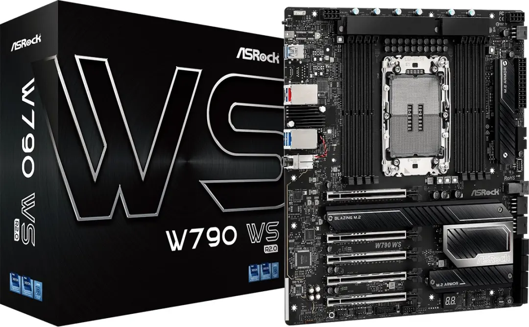 ASRock W790 WS R2.0 Moederbord 90-MXBP30-A0UAYZ - afbeelding 3 van 5