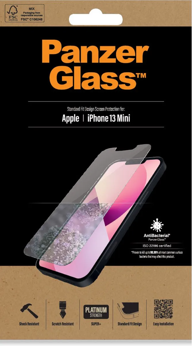 PanzerGlass PZ-2741 Screenprotector iPhone 13 Mini - Case Friendly