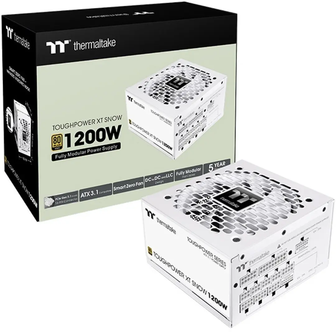 Thermaltake Toughpower XT Snow PS-TPX-1200FNFAGE-W Voeding - Wit - afbeelding 3 van 5
