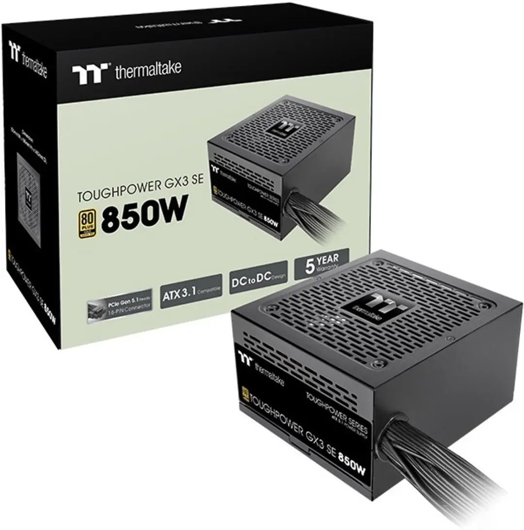 Thermaltake Toughpower GX3 SE PS-TPD-0850NNSAGE-3 Voeding - 850W - Zwart - afbeelding 3 van 4