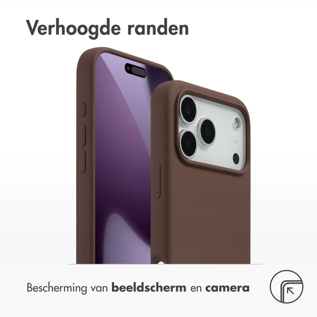 Accezz iPhone 17 Pro Max Hoesje - Liquid Silicone - New Tea Brown - afbeelding 6 van 6