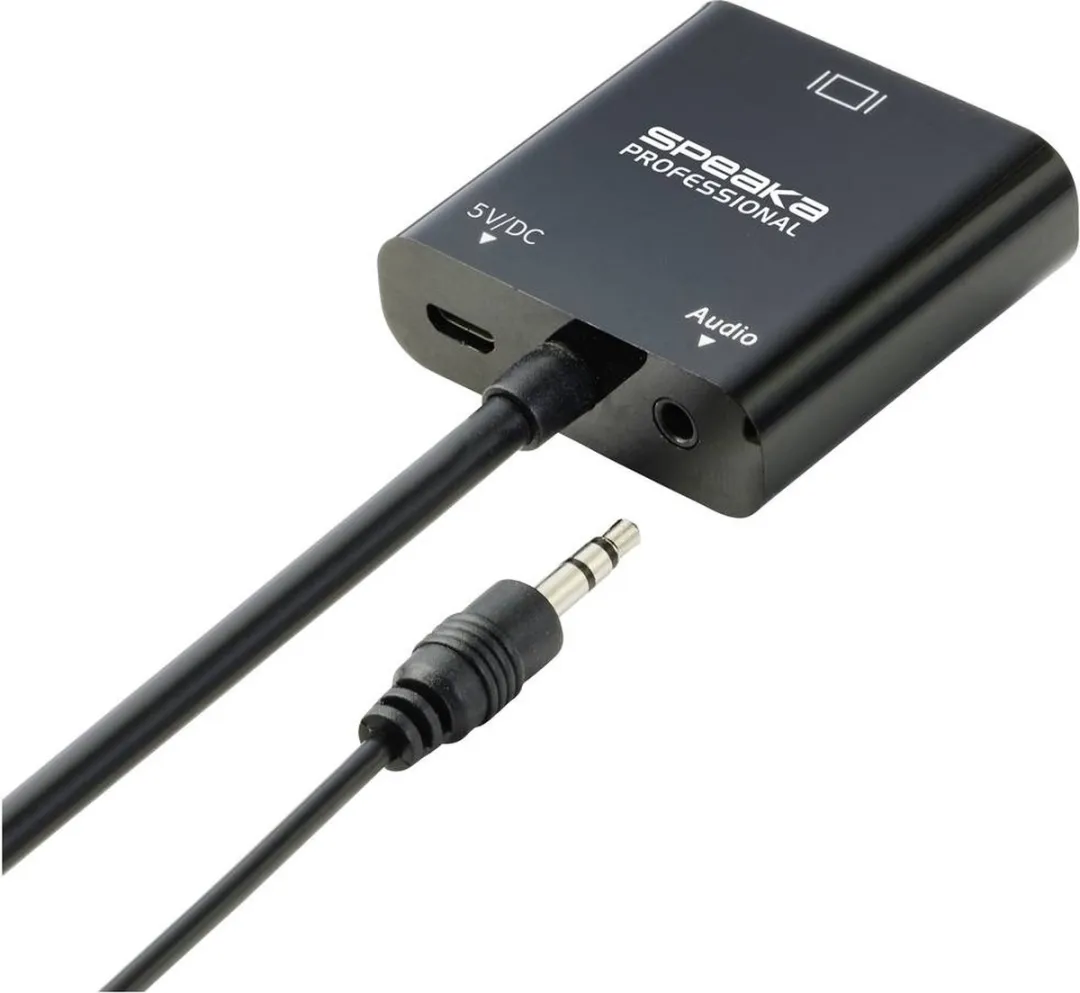 SpeaKa Professional SP-10352148 HDMI-VGA Adapter - Zwart