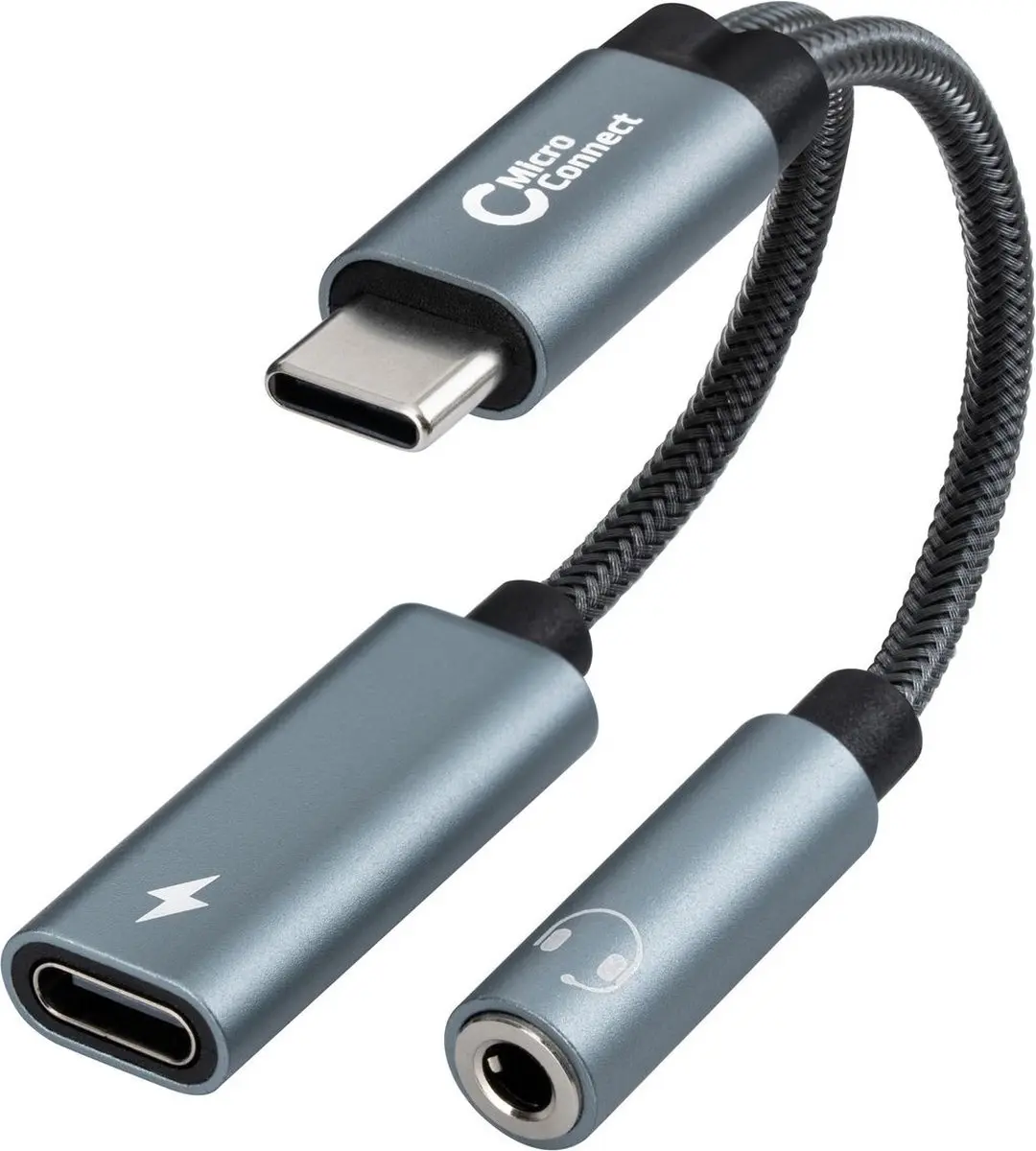 Microconnect MC-USBC-AUDIOCF video kabel adapter 0,13 m Zilver - afbeelding 2 van 2