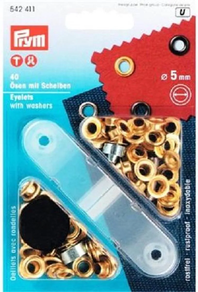 Prym Ringen met schijven 5,0mm - 40 Stuks - Gouddor