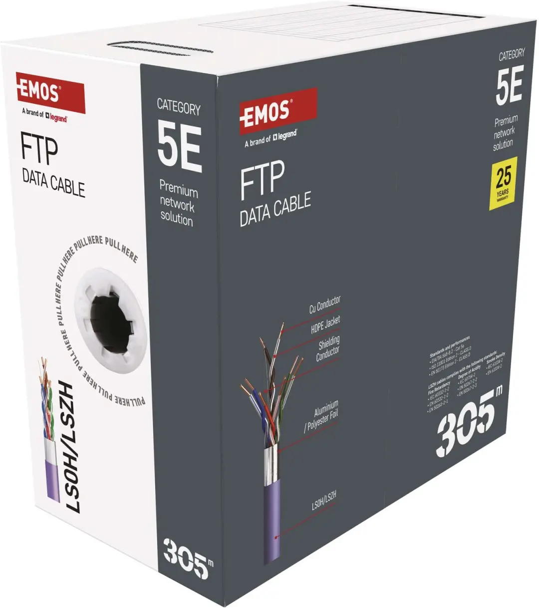 Emos S9222 FTP CAT 5E LSZH Datakabel - 305m - afbeelding 4 van 6
