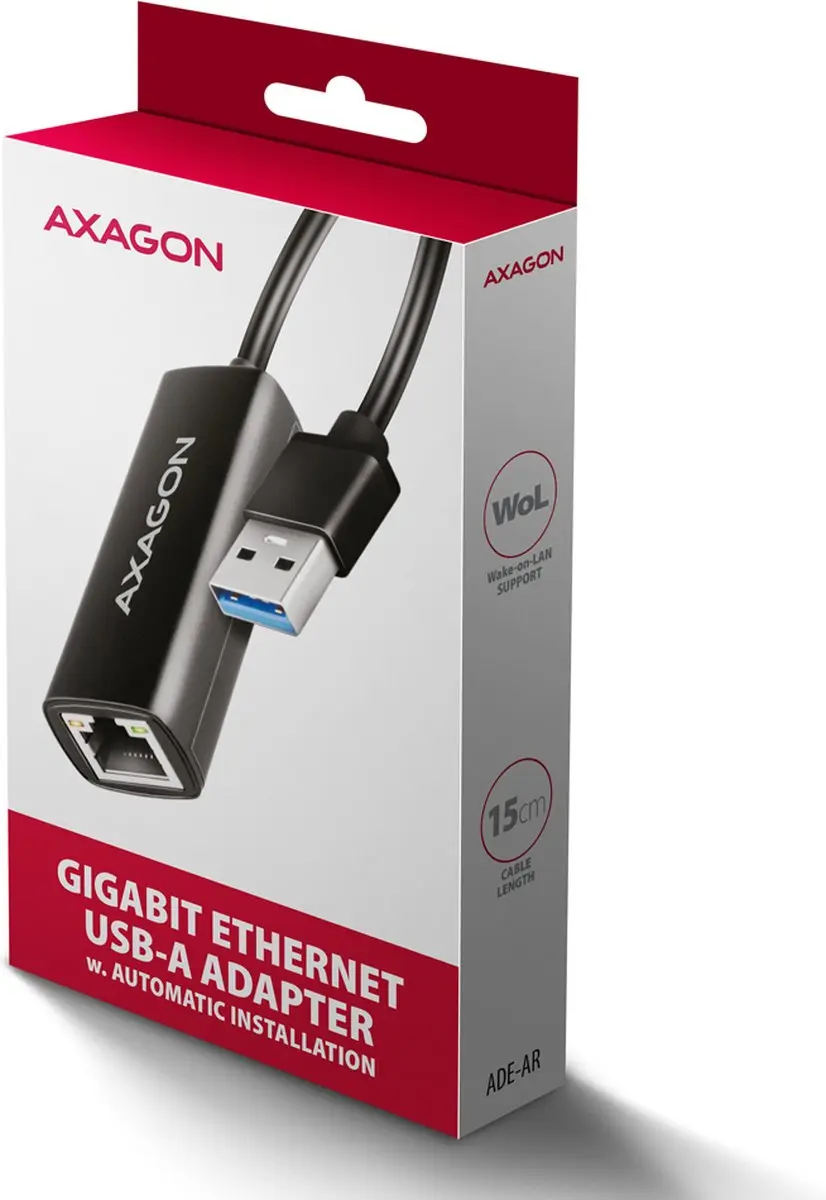 Axagon ADE-AR Netwerkadapter USB-A - Kleurloos - afbeelding 2 van 6