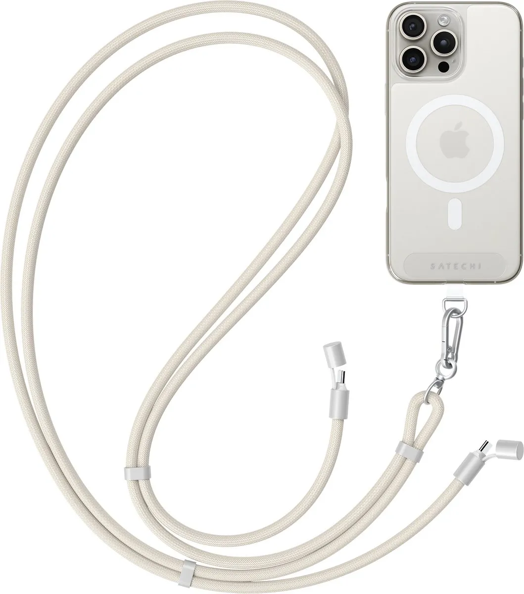 Satechi OntheGo Crossbody Lanyard USB-C Kabel - Beige - afbeelding 6 van 6