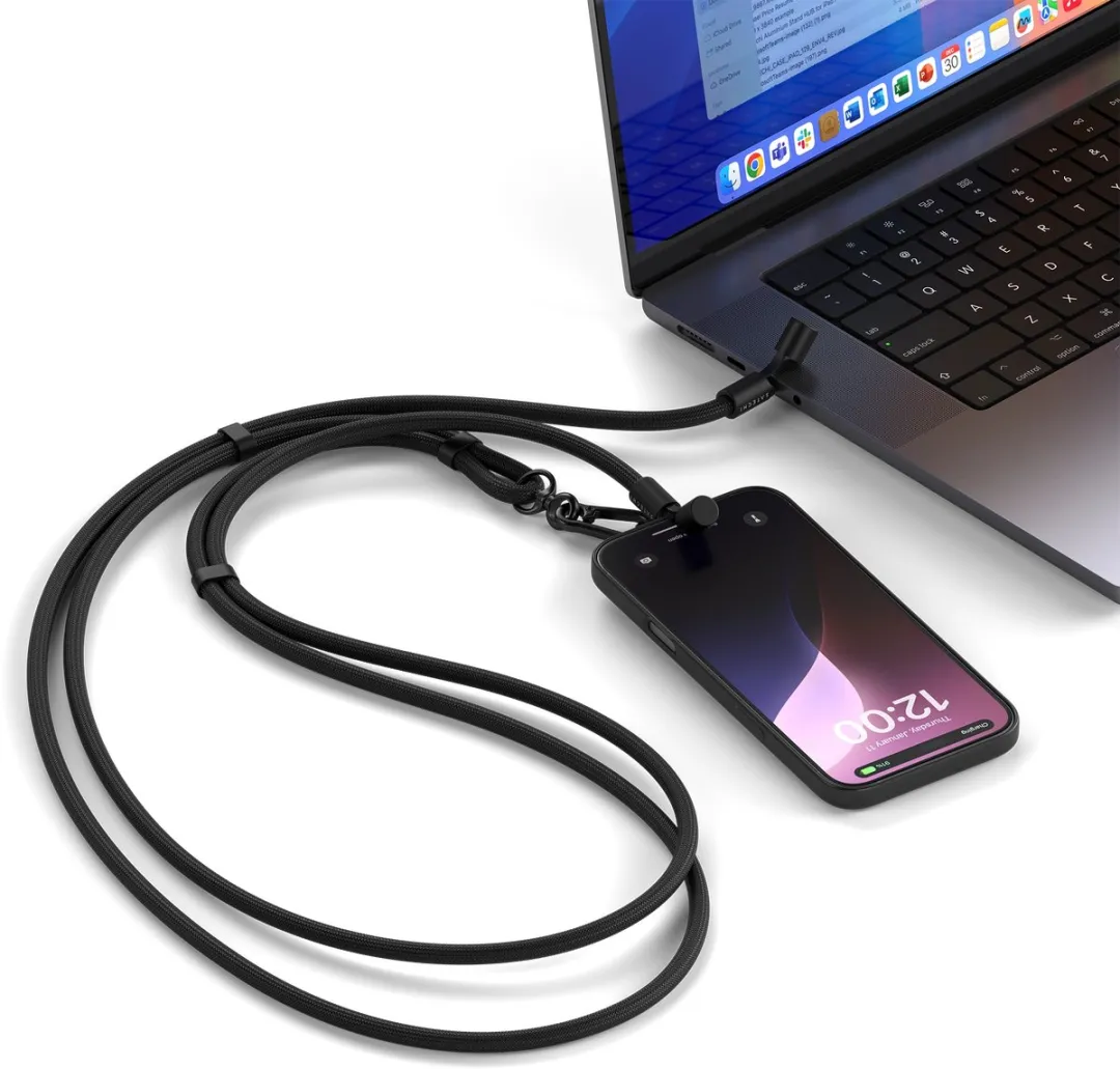 Satechi OntheGo Crossbody Lanyard USB-C Kabel - Zwart